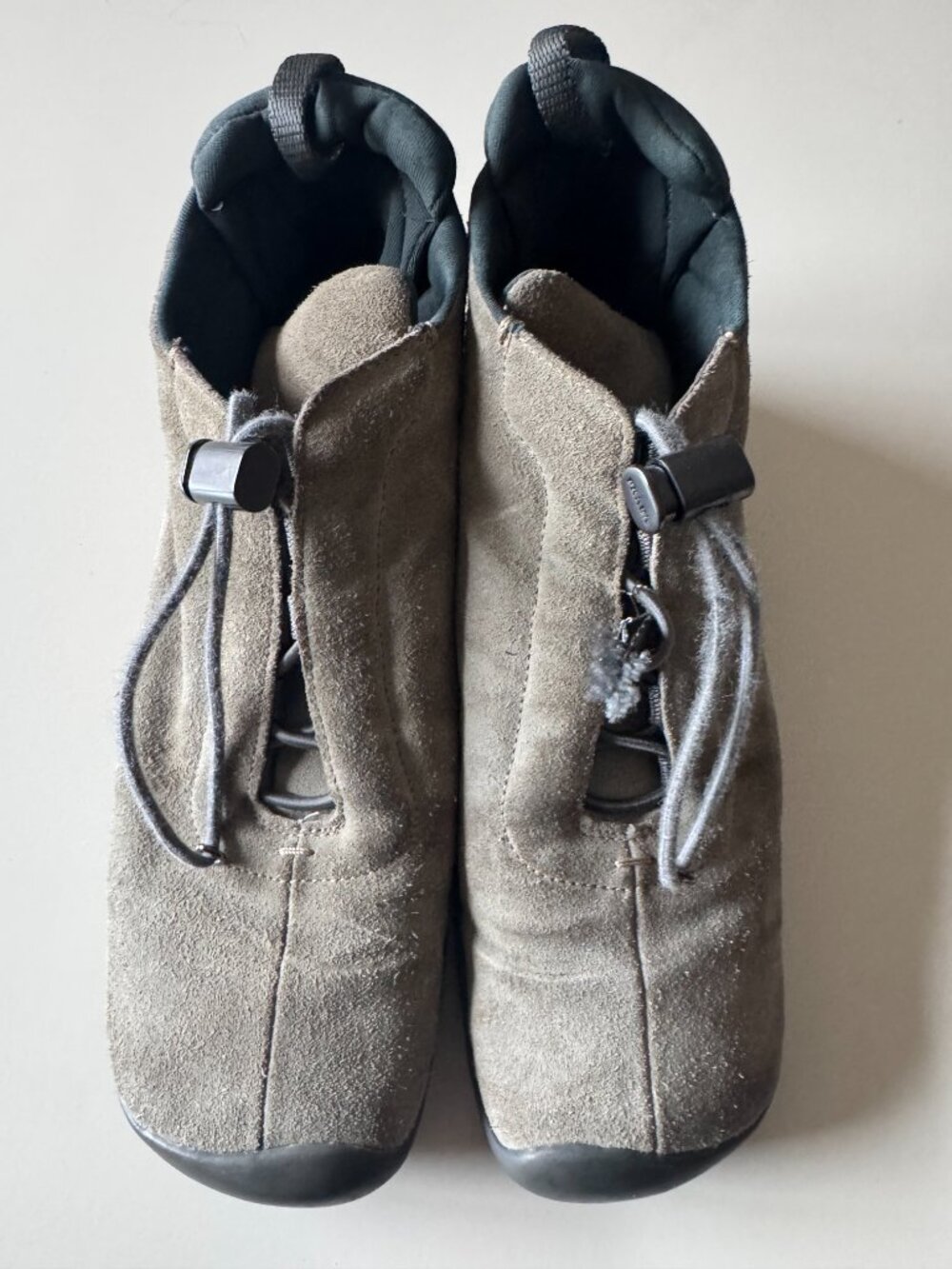 Vintage Prada Sport Calzature Donna Suede Toggle Sneakers Fango 38.5 w/ Box